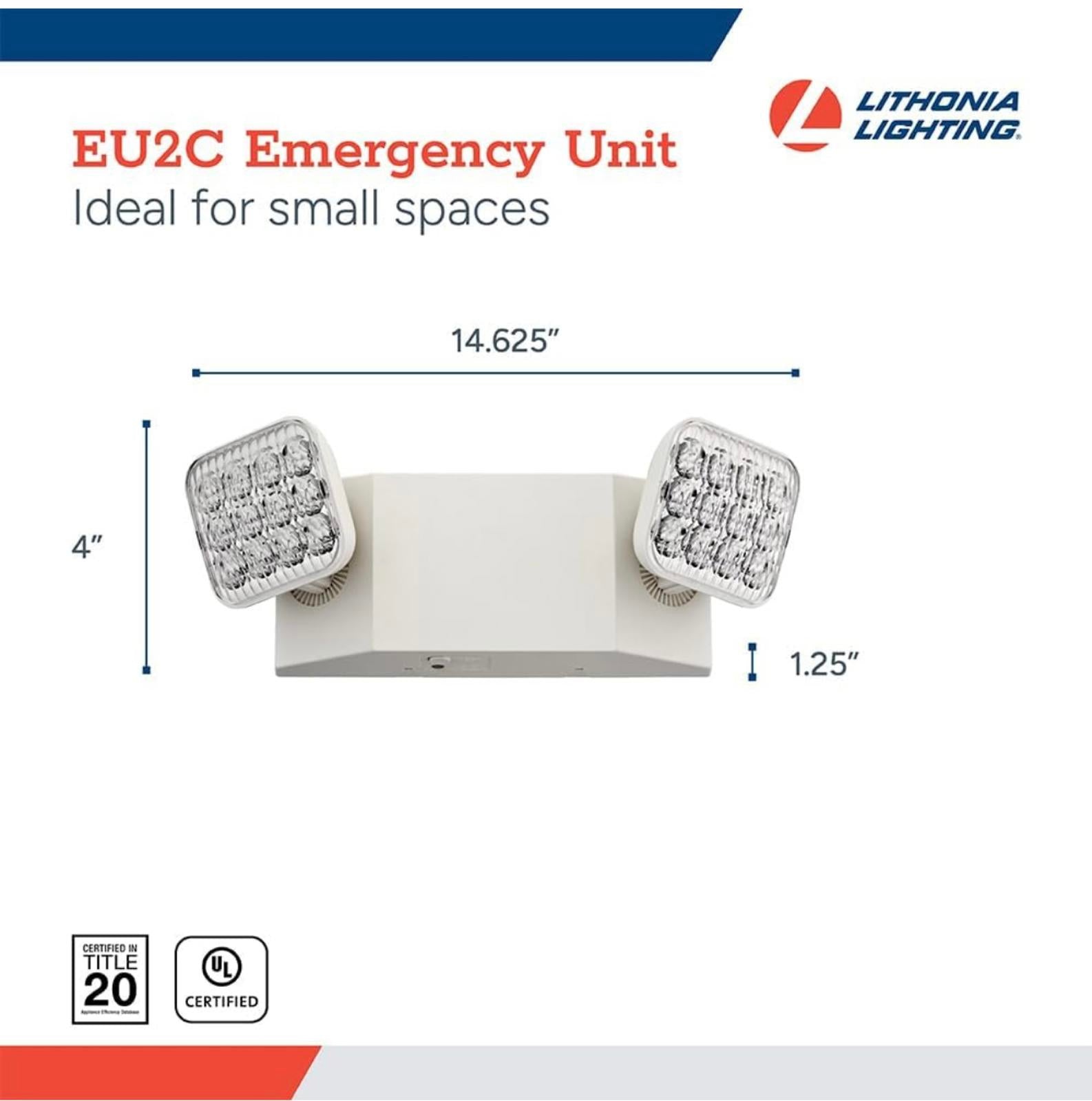 (MSRP $29.99) Lithonia LED Emergency Light w/ Dual Adjustable Heads, White