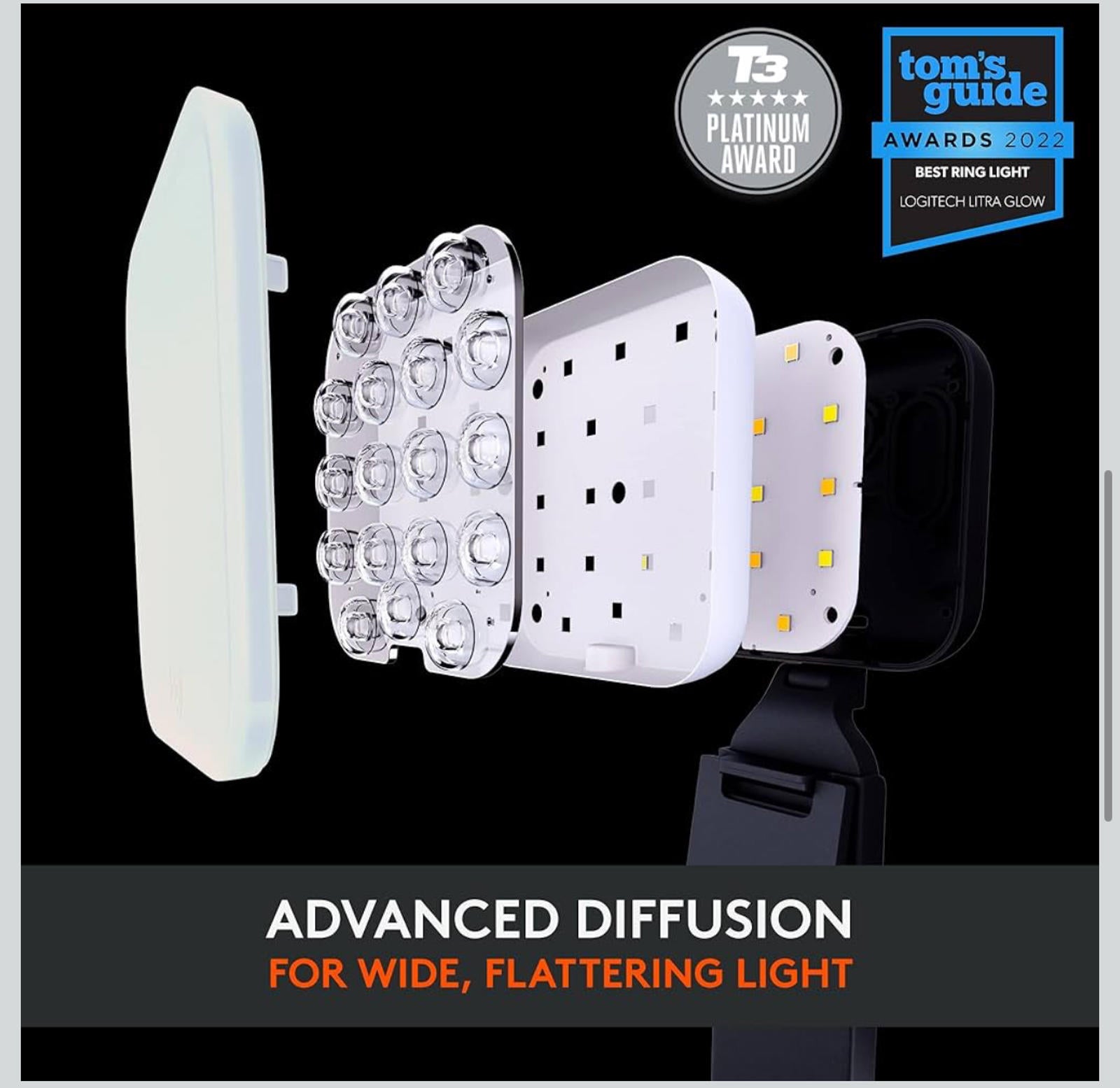(NEW MSRP $69.99) Logitech Litra Glow Premium LED Streaming Light w/TrueSoft