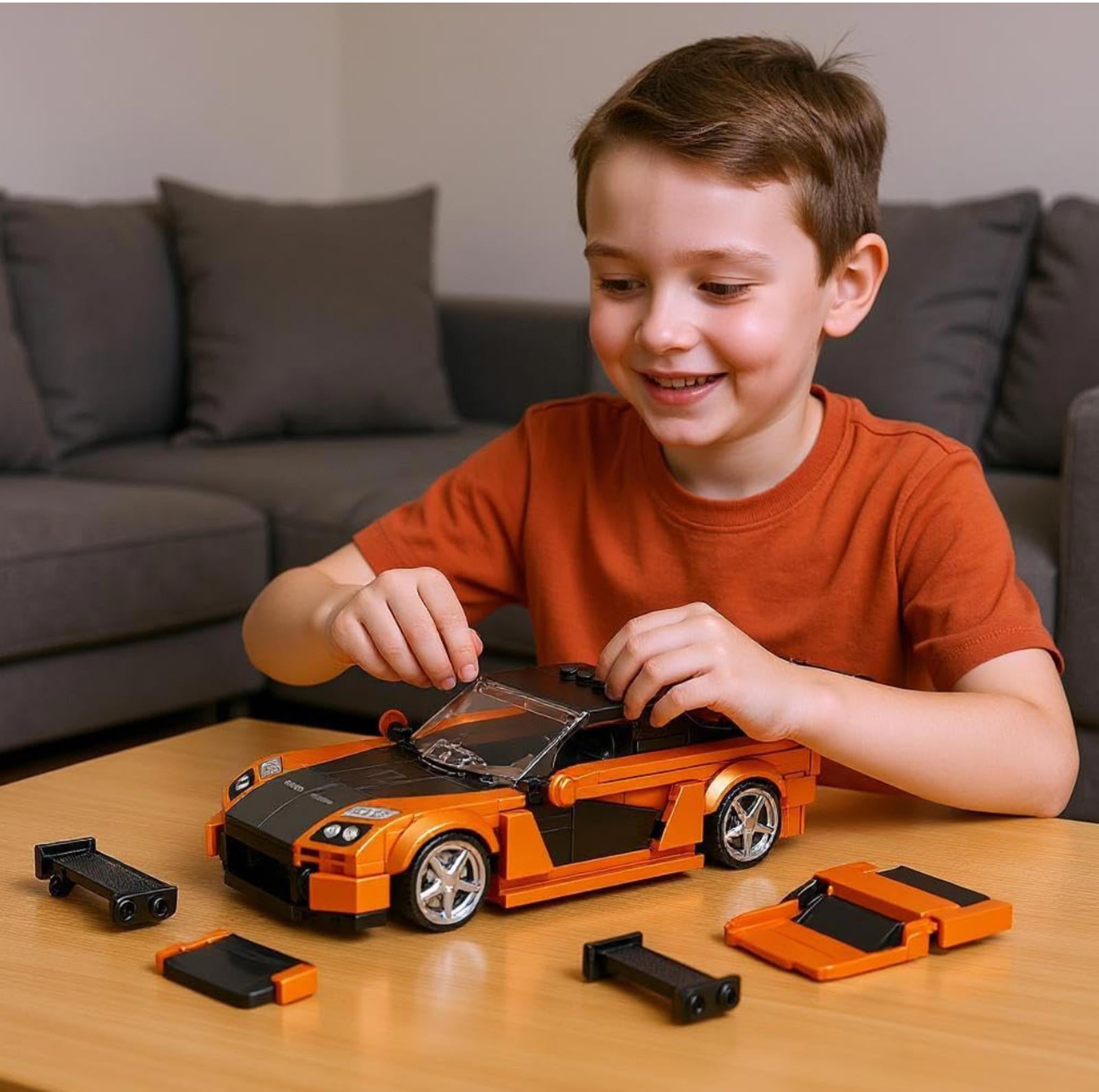 (NEW MSRP $25.99) Reobrix Mazda RX-7 Building Block Kit – 1:24 Scale Racing Car