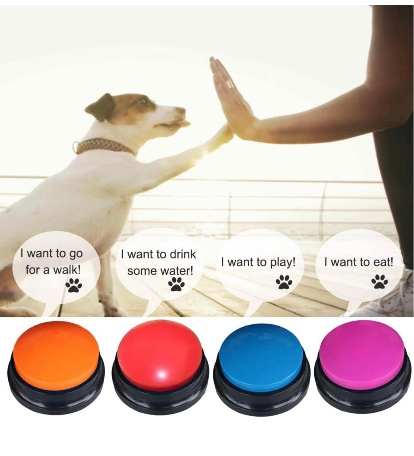 (NEW MSRP $19.99) 4 Color Voice Recording Button, Dog Buttons for Pet Training