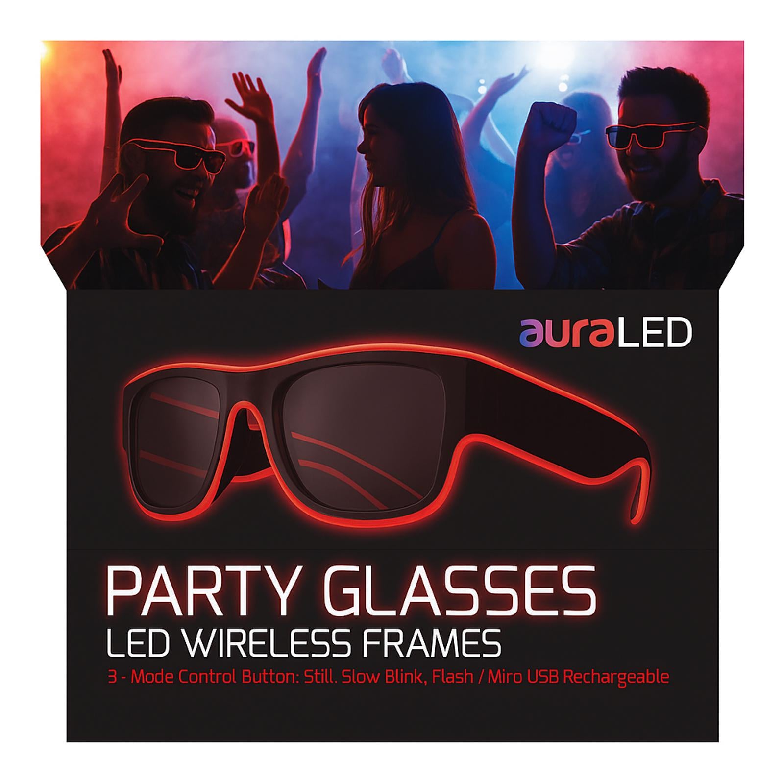 (NEW, MSRP $24.95) 6047 Aura LED Party Glass, red