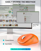 (MSRP $13.99) Ergonomic Wireless Mouse – 2.4 GHz, 6-Button Optical (Orange)