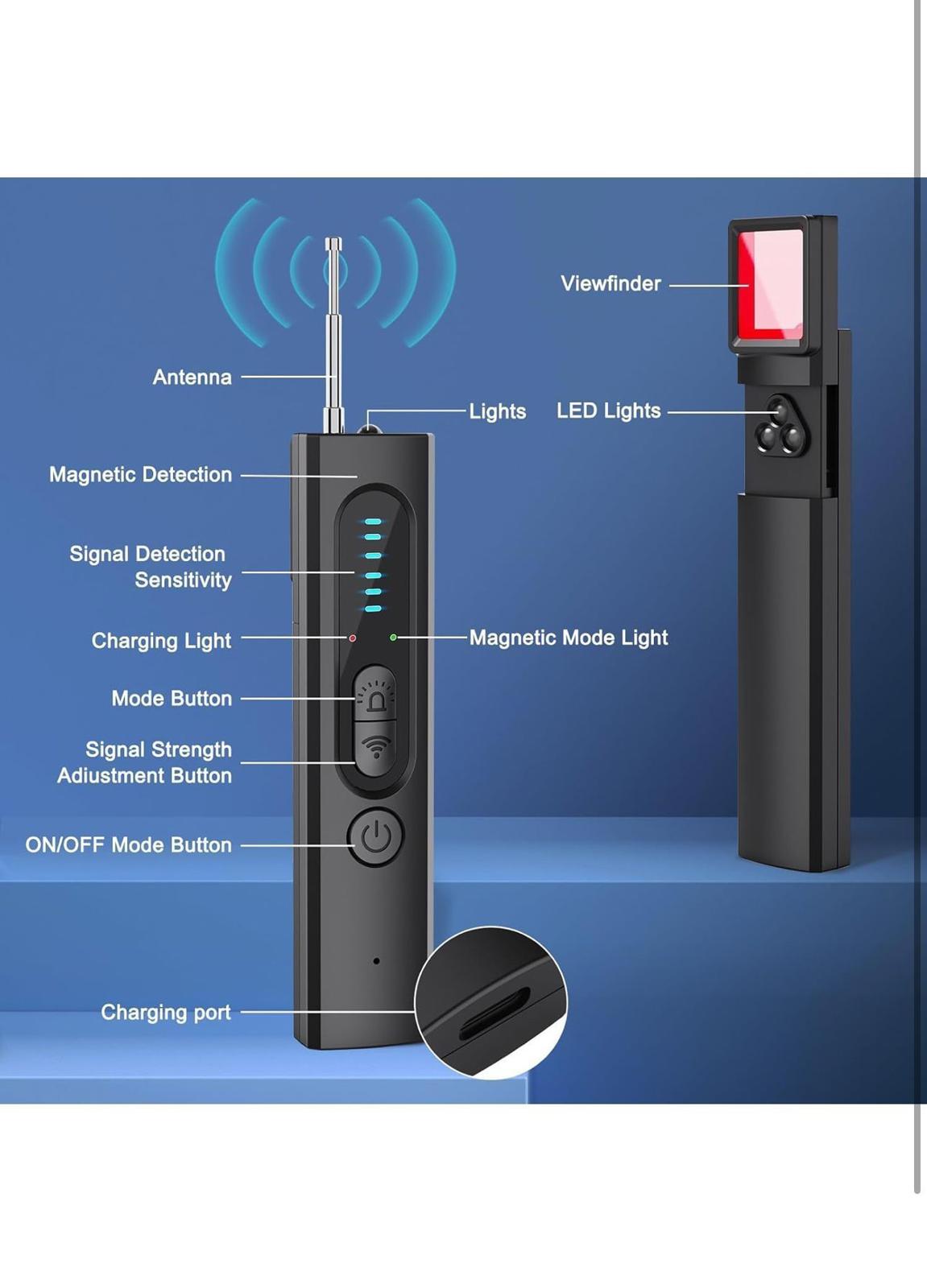 (NEW $34) Spy Camera Detector, Hidden Device Finder. Check AirBnBs, rentals, etc
