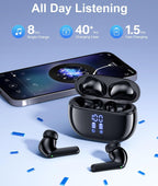 (NEW MSRP $39.99) HUIFU T12 Wireless Earbuds – 40hr Playtime, Deep Bass, LED Cas