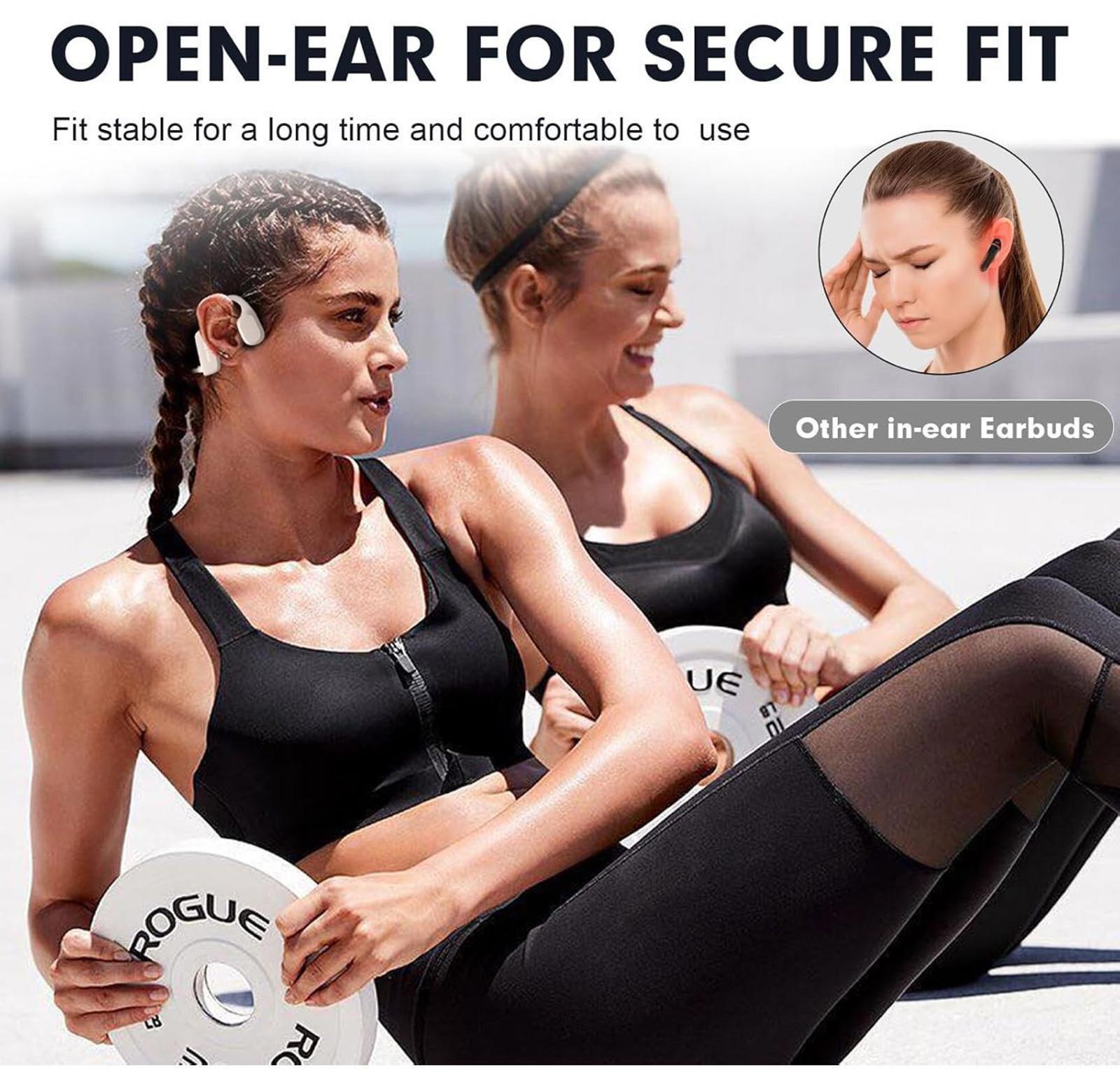 (NEW MSRP $39.99) Bone Conduction Headphones, BT5.2, Waterproof Open-Ear