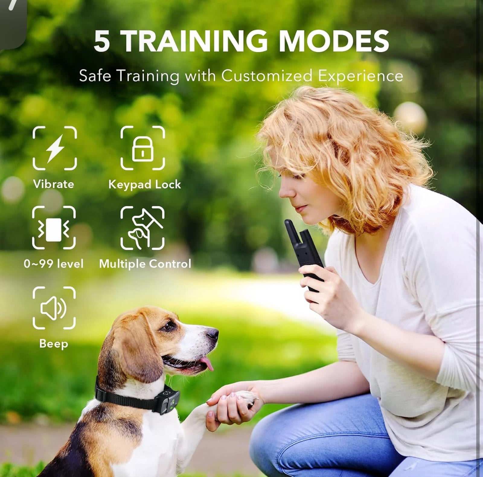 (NEW MSRP $29.99) Dog Training Collar – 1800 ft Remote, 5 Modes, IP67 Waterproof