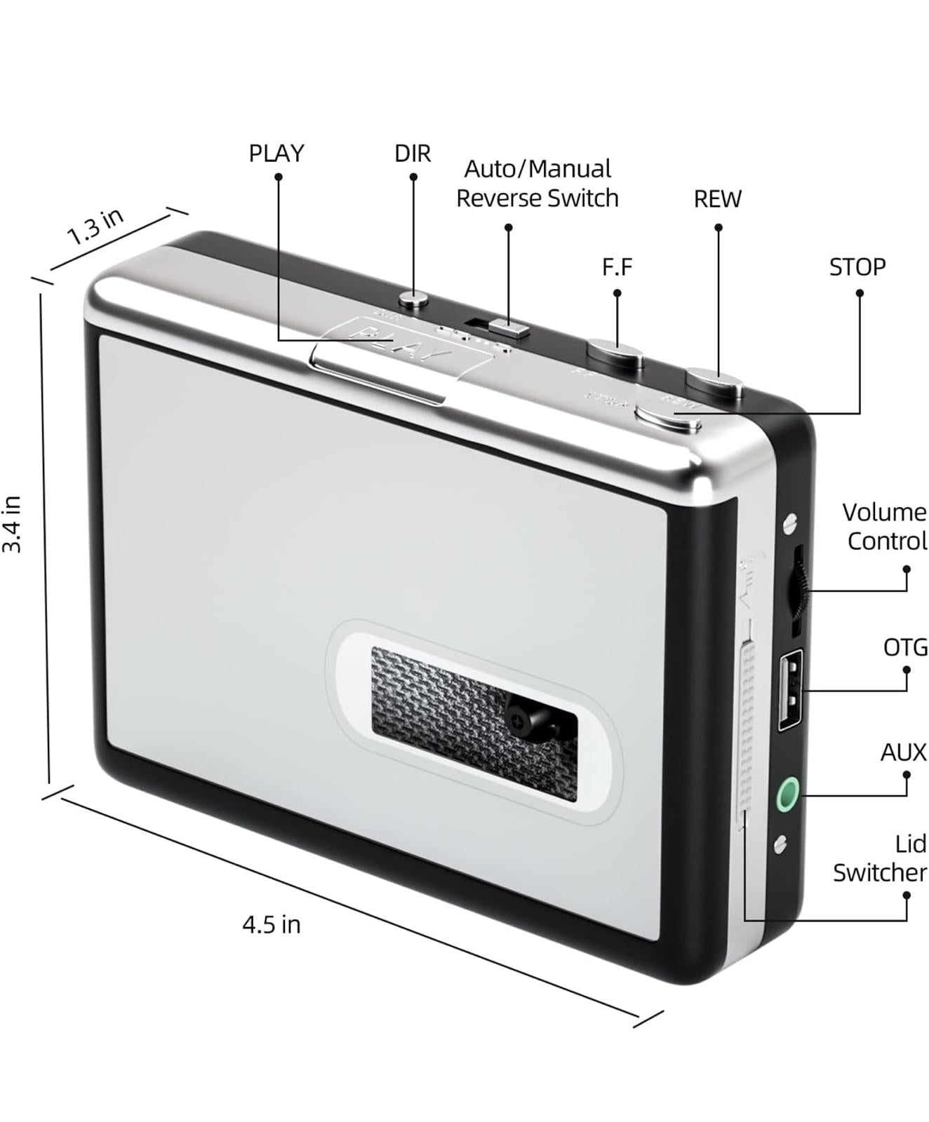(MSRP $34.99) Reshow Cassette to MP3 Converter – Standalone USB Recorder