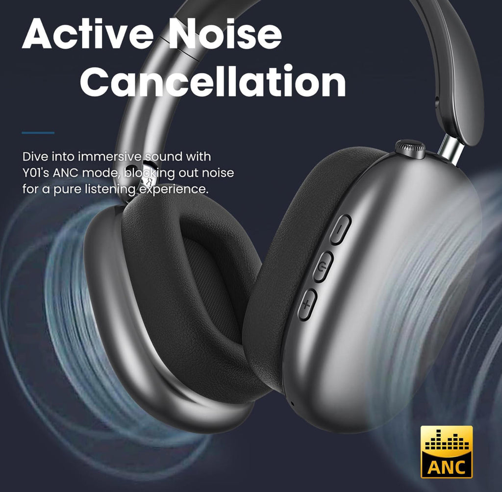 (MSRP $59.99) Wentronic Y01 Wireless Over-Ear Headphones – Noise Canceling (ANC)