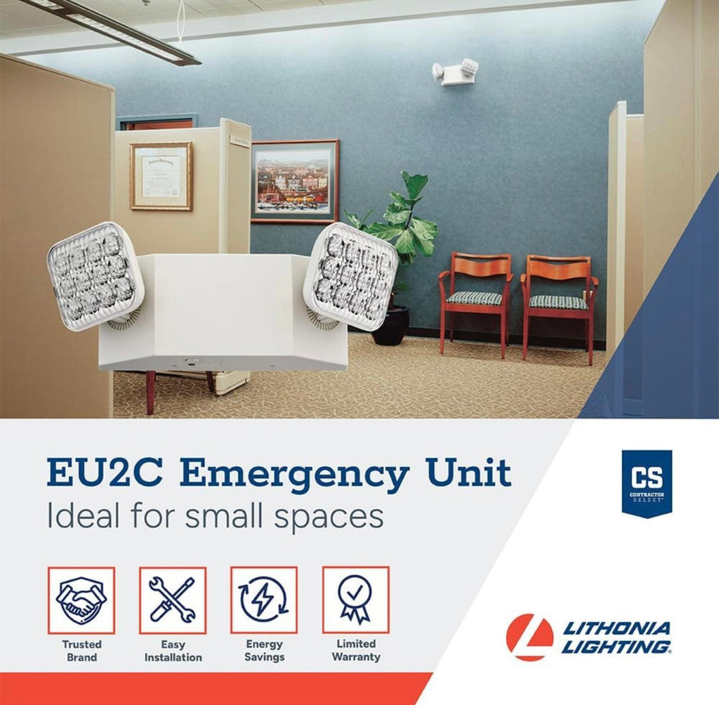(MSRP $29.99) Lithonia LED Emergency Light w/ Dual Adjustable Heads, White