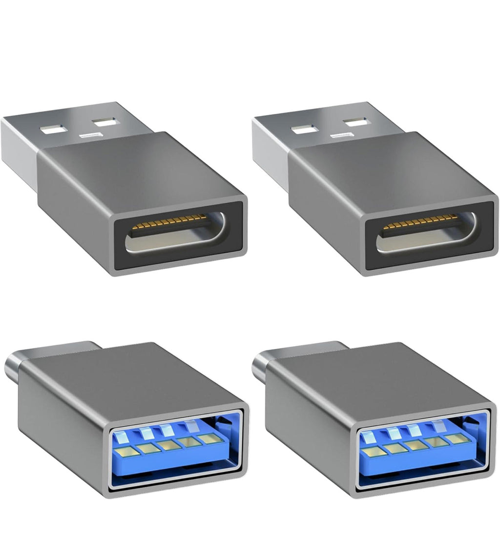(NEW) Welldiea USB‑A to USB‑C OTG Adapter 4‑Pack – USB 3.0 Fast Pass‑Through
