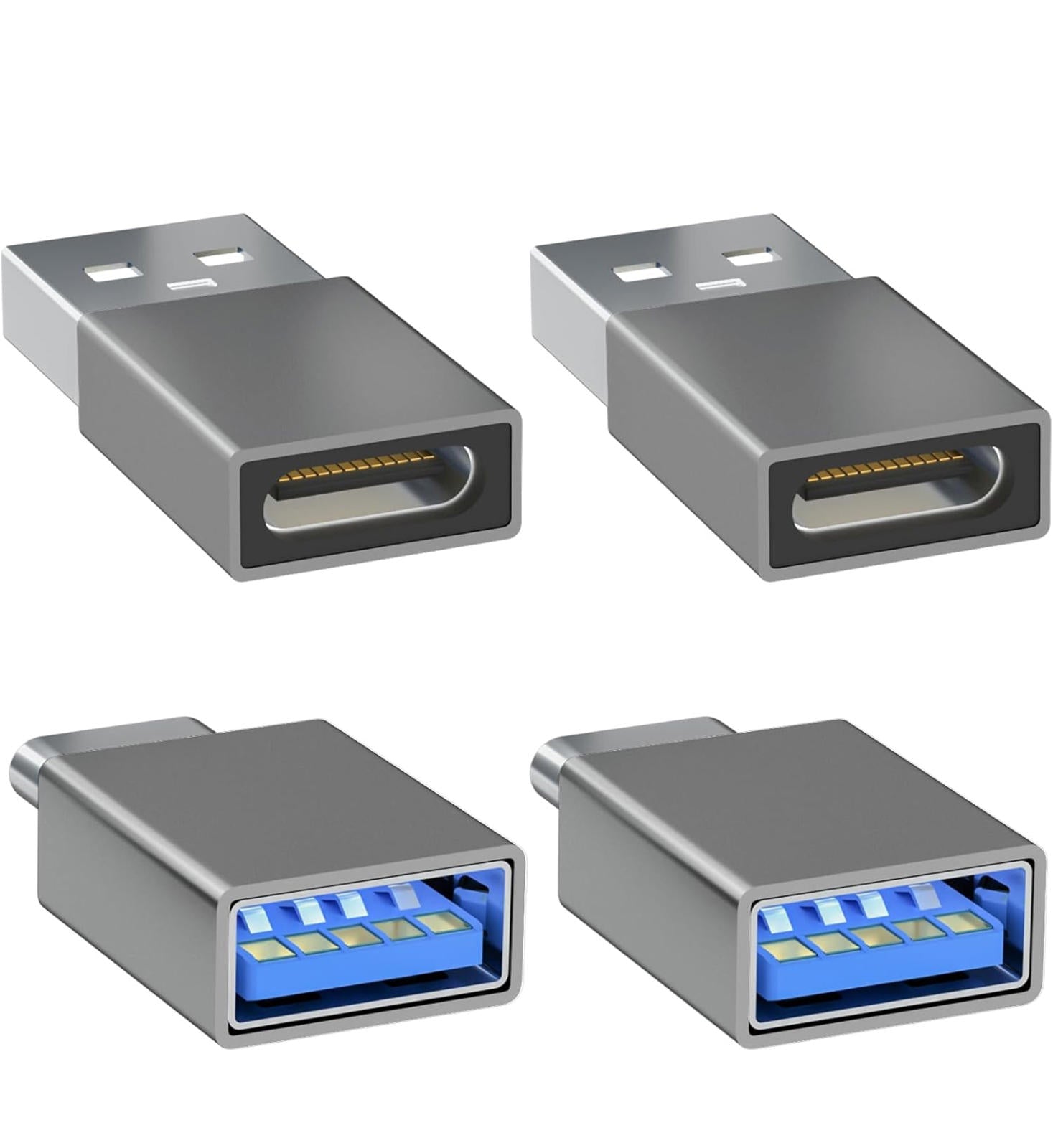 (NEW) Welldiea USB‑A to USB‑C OTG Adapter 4‑Pack – USB 3.0 Fast Pass‑Through
