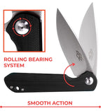 (MSRP $39.99) Firebird Ganzo FH41S-BK Folding Knife, D2 Steel Blade, G10 Handle