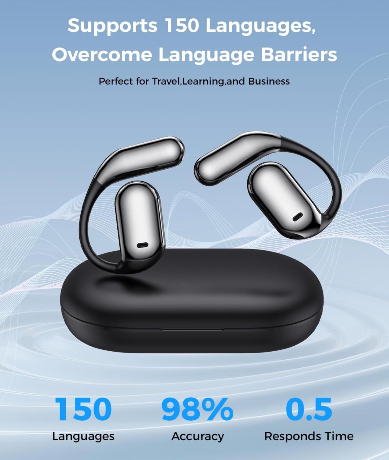 (MSRP $49.99) 3‑in‑1 AI Translator Earbuds – 150 Real‑Time & 10 Offline