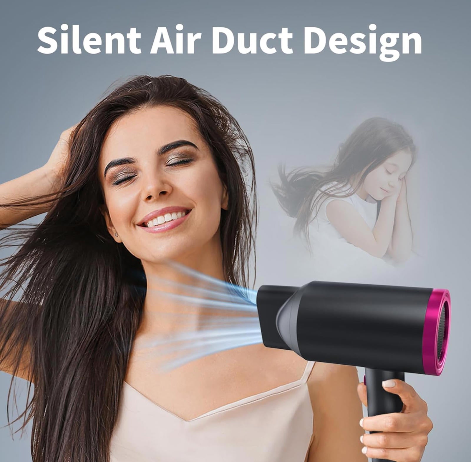 (MSRP $49.99) ANNE BETTY Ionic 1800W Hair Dryer with Diffuser & Nozzle