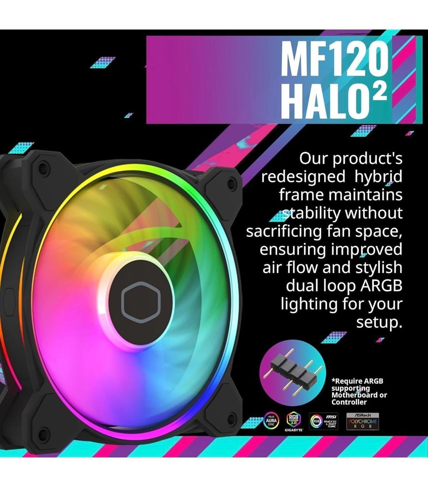 (NEW $31.70) Cooler Master Hyper 212 Halo CPU Cooler, ARGB Fan & Dual Heatpipes