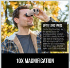 (MSRP $29.99) Gorilla Grip 10×25 Compact Binoculars – Shock-Resistant