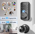 (NEW MSRP $69.99) Fingerprint Keypad Deadbolt with Handle Set, Keyless Door Lock