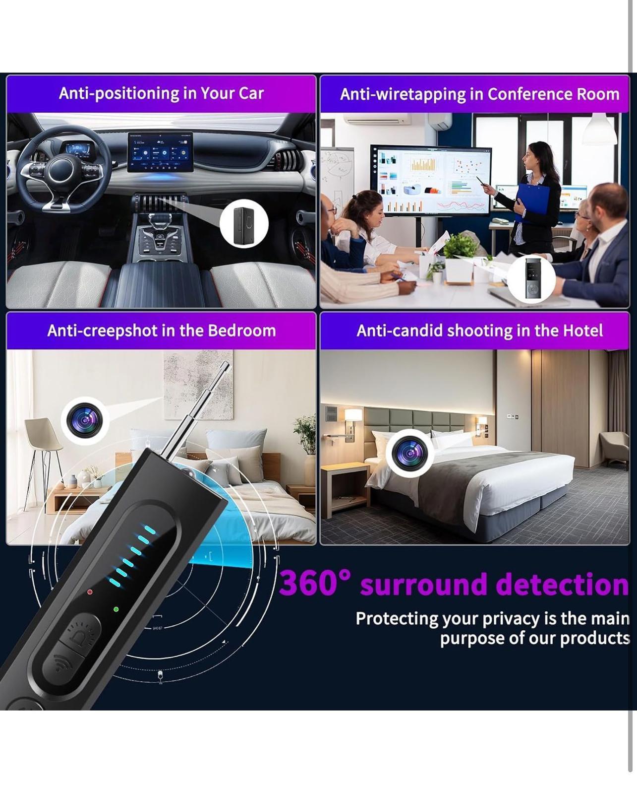 (NEW $34) Spy Camera Detector, Hidden Device Finder. Check AirBnBs, rentals, etc