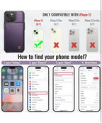(NEW, MSRP $16.99) iPhone 15 Wallet Case with Card Holder, RFID Block, Kickstand