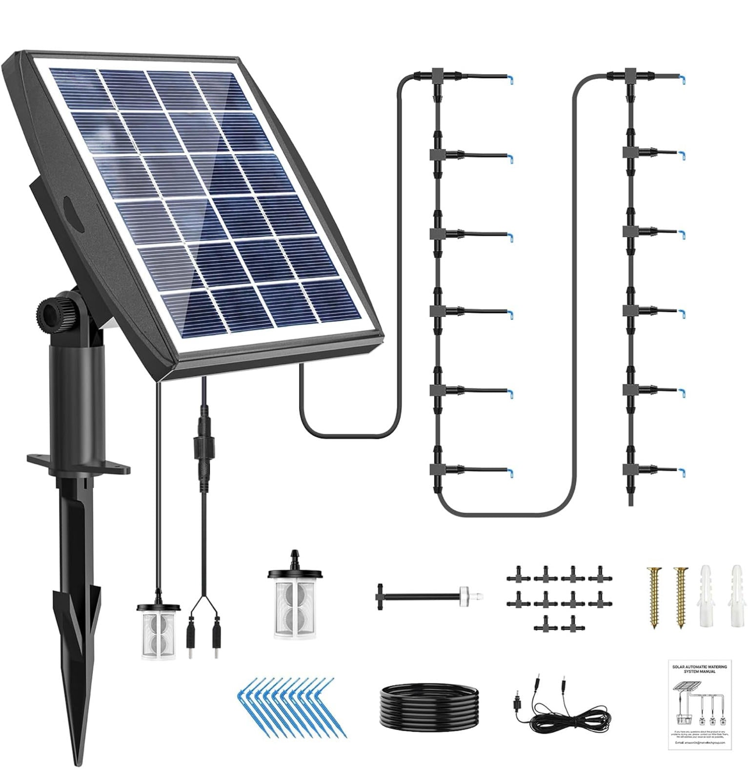 (MSRP $29.99) Solar Automatic Drip Irrigation Kit – Solar-Powered Plant Watering