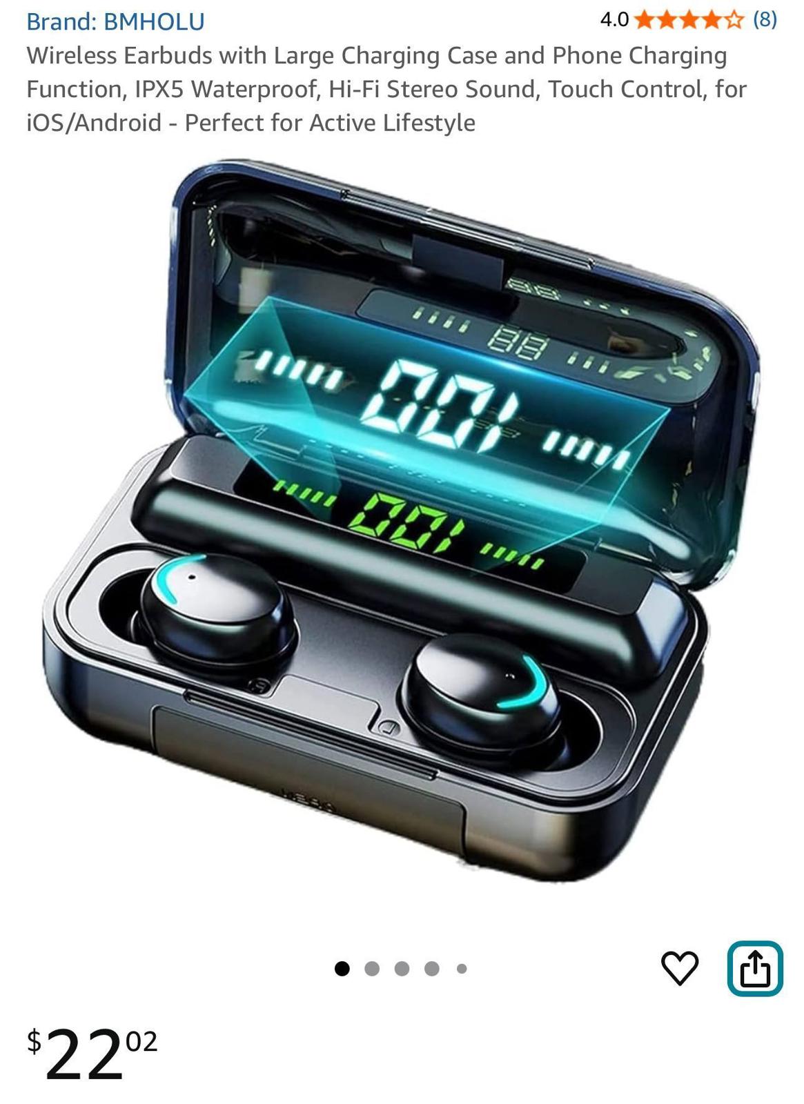 (NEW $22.99) Wireless Earbuds with Charging Power Bank Case