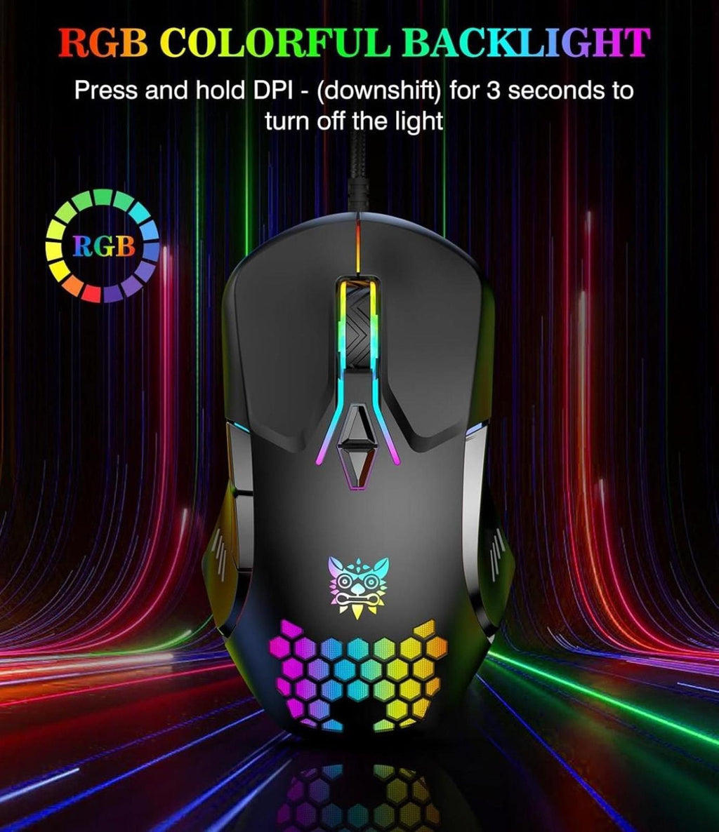 (MSRP $19.99) CW902 RGB Gaming Mouse – 7 Buttons, High/Variable DPI