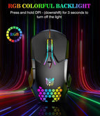 (MSRP $19.99) CW902 RGB Gaming Mouse – 7 Buttons, High/Variable DPI