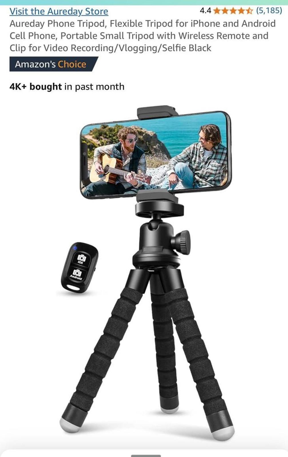 (NEW MSRP $25) Lightweight phone tripod. 87g compact construction