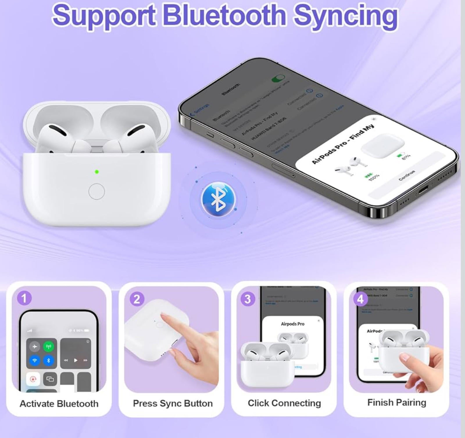 (MSRP $19.99) Wireless Charging Case for AirPods – Replacement, Portable Power