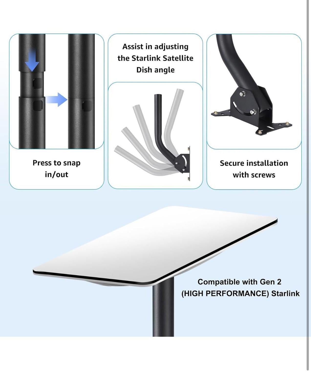 (NEW, MSRP $39.95) Starlink Mounting Kit V2 Starlink, Heavy Duty Starlink Mount