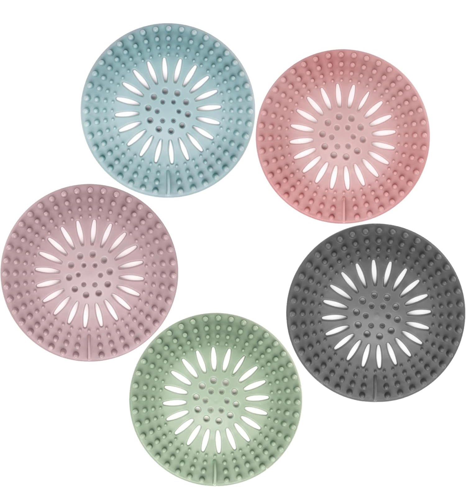 (MSRP $17.98) GOTEGA Silicone Drain Hair Catchers 5-Pack