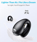 (MSRP $38.99) Boytond Ultra Open-Ear Bone Conduction Earbuds – Clip-On, 10h Play