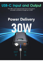 (NEW MSRP $39.99) Power Bank QC4.0+PD USB-C w/ LED Display & Flashlight