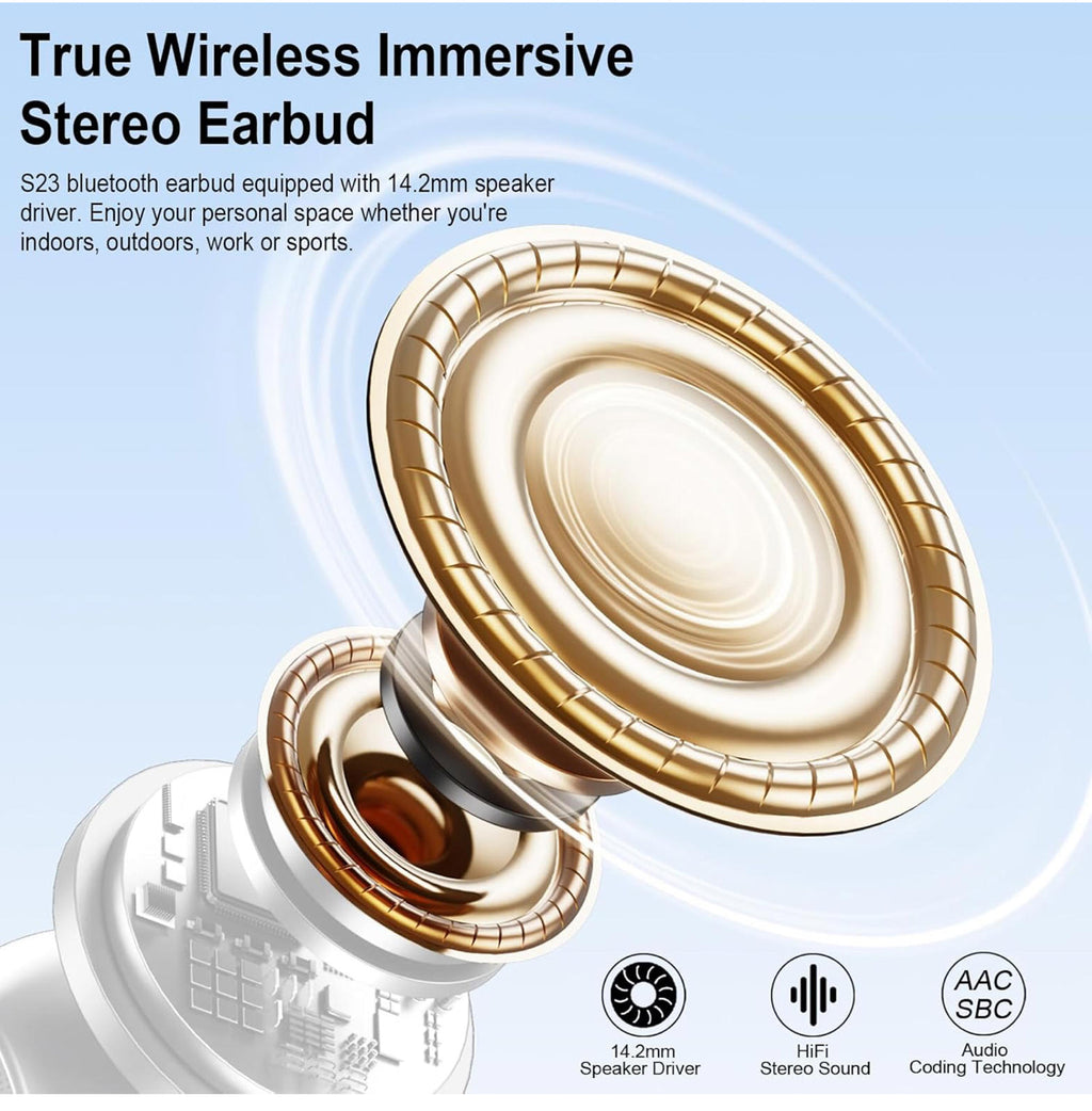 (MSRP $29.99) BT5.3 Earbuds – 40 Hrs Playtime, ENC Mic, LED Case, IP7 Waterproof