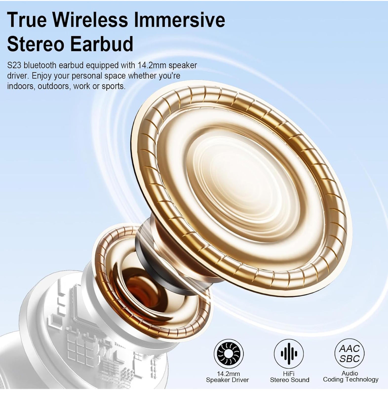 (MSRP $29.99) BT5.3 Earbuds – 40 Hrs Playtime, ENC Mic, LED Case, IP7 Waterproof