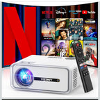 (NEW MSRP $149.99) VIZONY DP04 Pro 1080p Smart Projector w/ WiFi, Netflix & BT