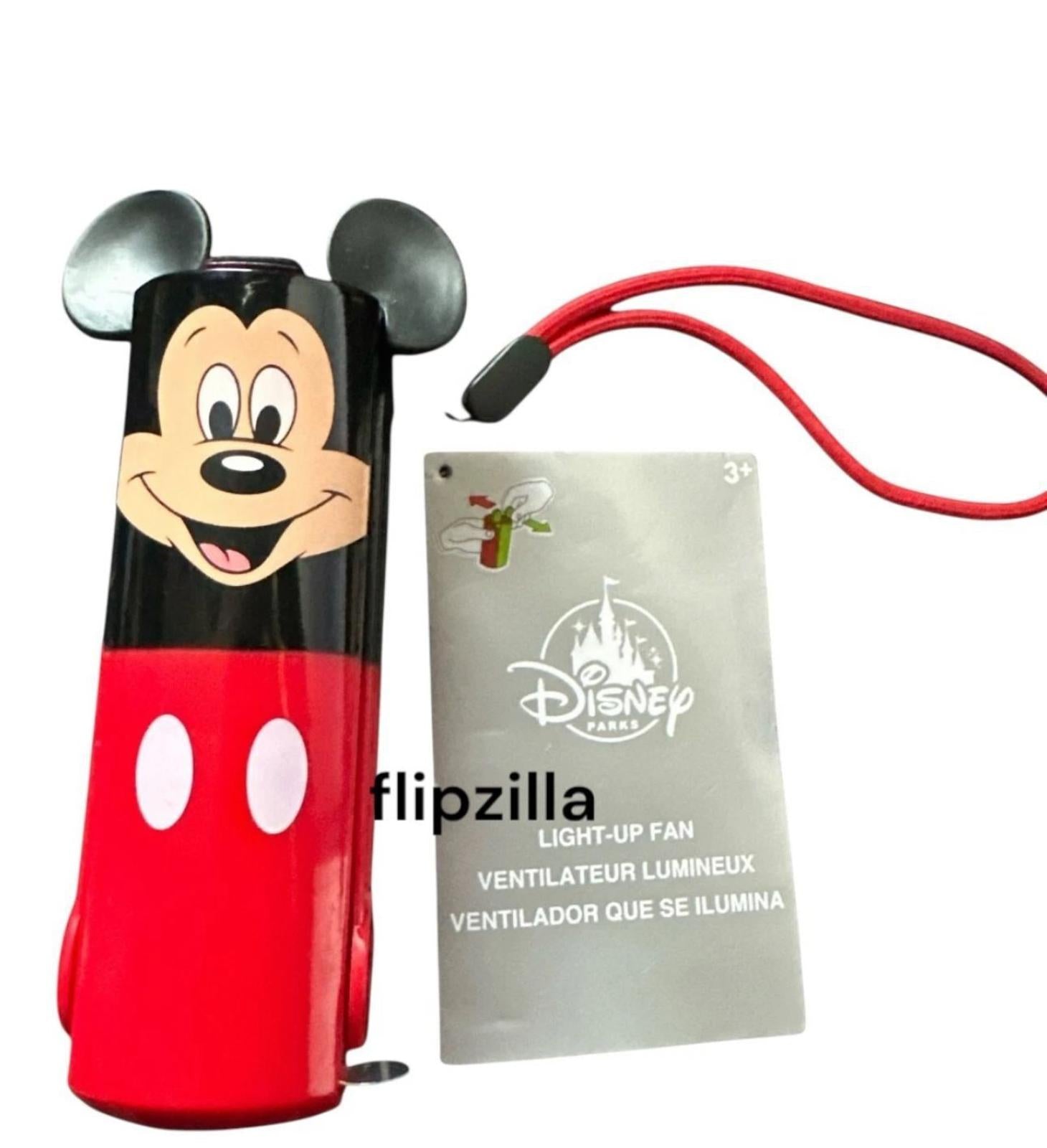 (NEW $33.99) Disney store Mickey Mouse handheld portable light-up message fan