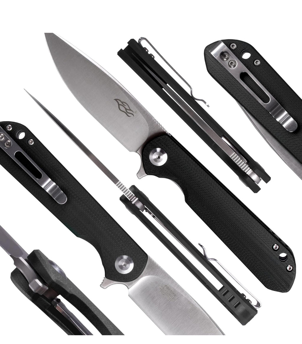 (MSRP $39.99) Firebird Ganzo FH41S-BK Folding Knife, D2 Steel Blade, G10 Handle