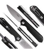 (MSRP $39.99) Firebird Ganzo FH41S-BK Folding Knife, D2 Steel Blade, G10 Handle