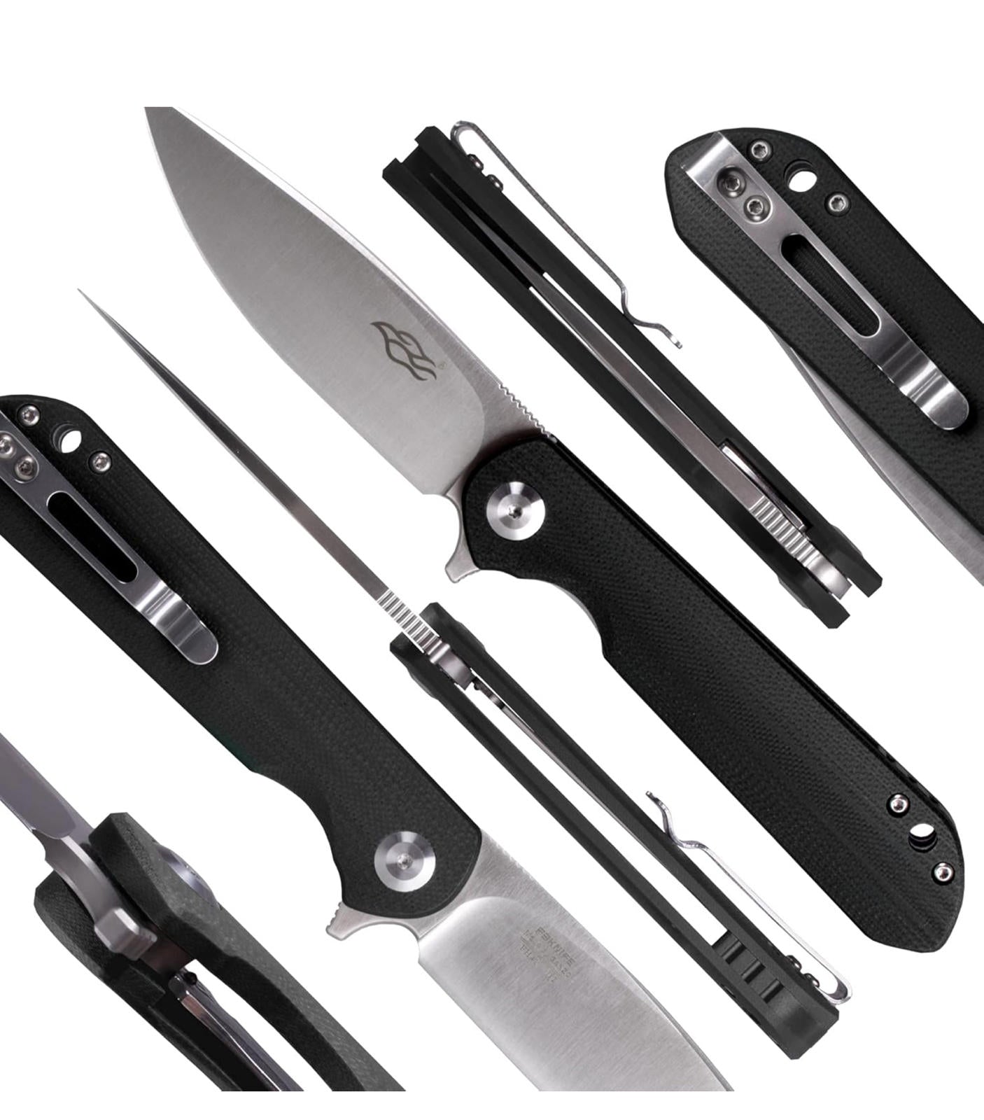 (MSRP $39.99) Firebird Ganzo FH41S-BK Folding Knife, D2 Steel Blade, G10 Handle