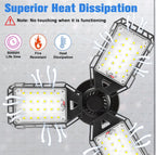 (MSRP $39.99) Aoretic 4‑Pack 80 W LED Garage Bulbs – 8000 LM, Deformable Panels