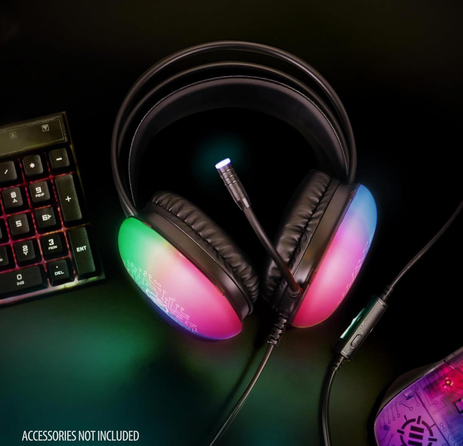 (MSRP $39.99) ENHANCE Voltaic 2 USB Gaming Headset – Stereo, Green Accent