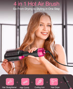 (MSRP $49.99) 4‑in‑1 Hot Air Styling Brush – Dryer, Straightener, Curler, etc