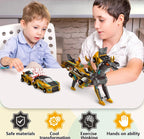 (MSRP $29.99) Intoypad Collision Transforming Dinosaur Car 2-in-1 Toy (GOLD)