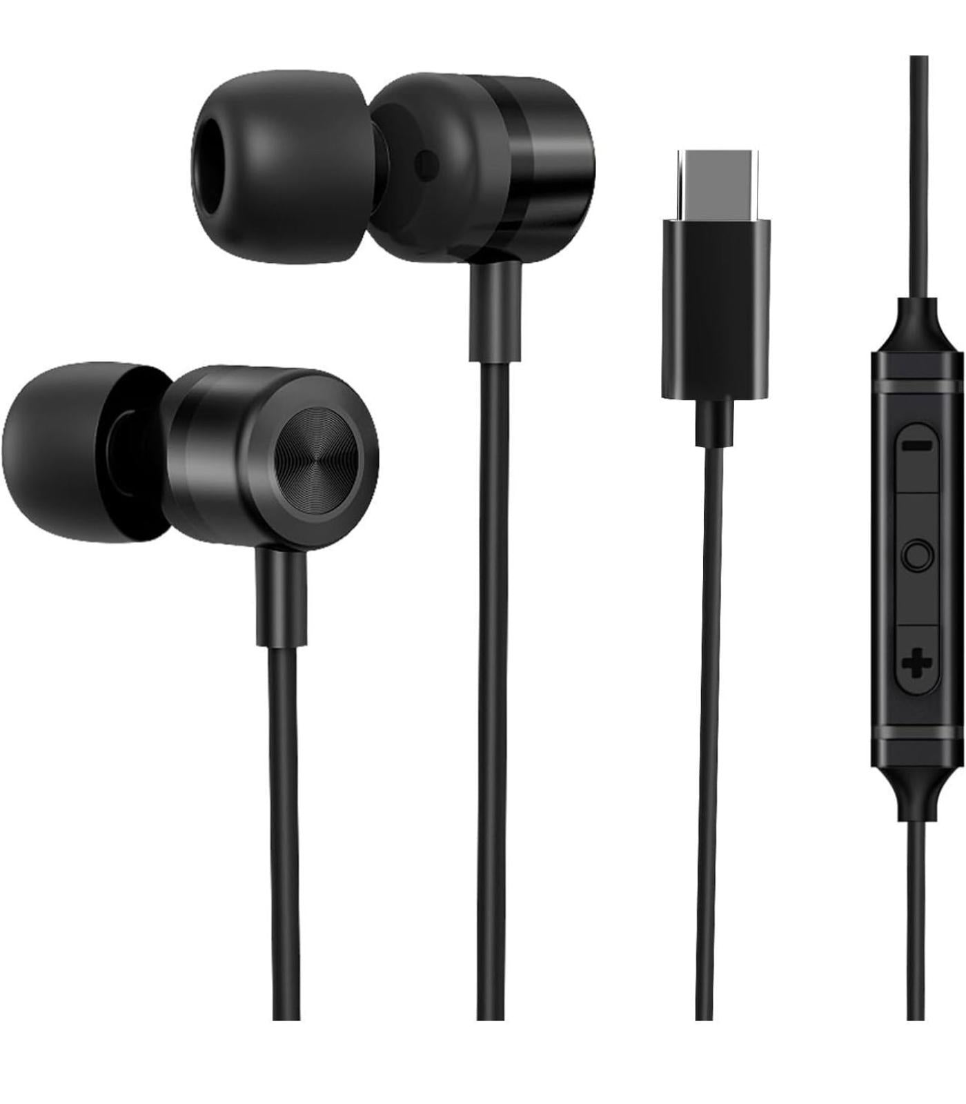 (NEW MSRP $15.99) MORMOQUE EP-06 USB-C Earbuds, HD Mic u0026 Noise-Cancelling