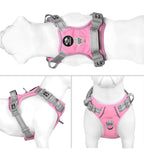 (MSRP $29.99) No-Pull Reflective Dog Harness Vest, Baby Pink/Grey, MEskimo