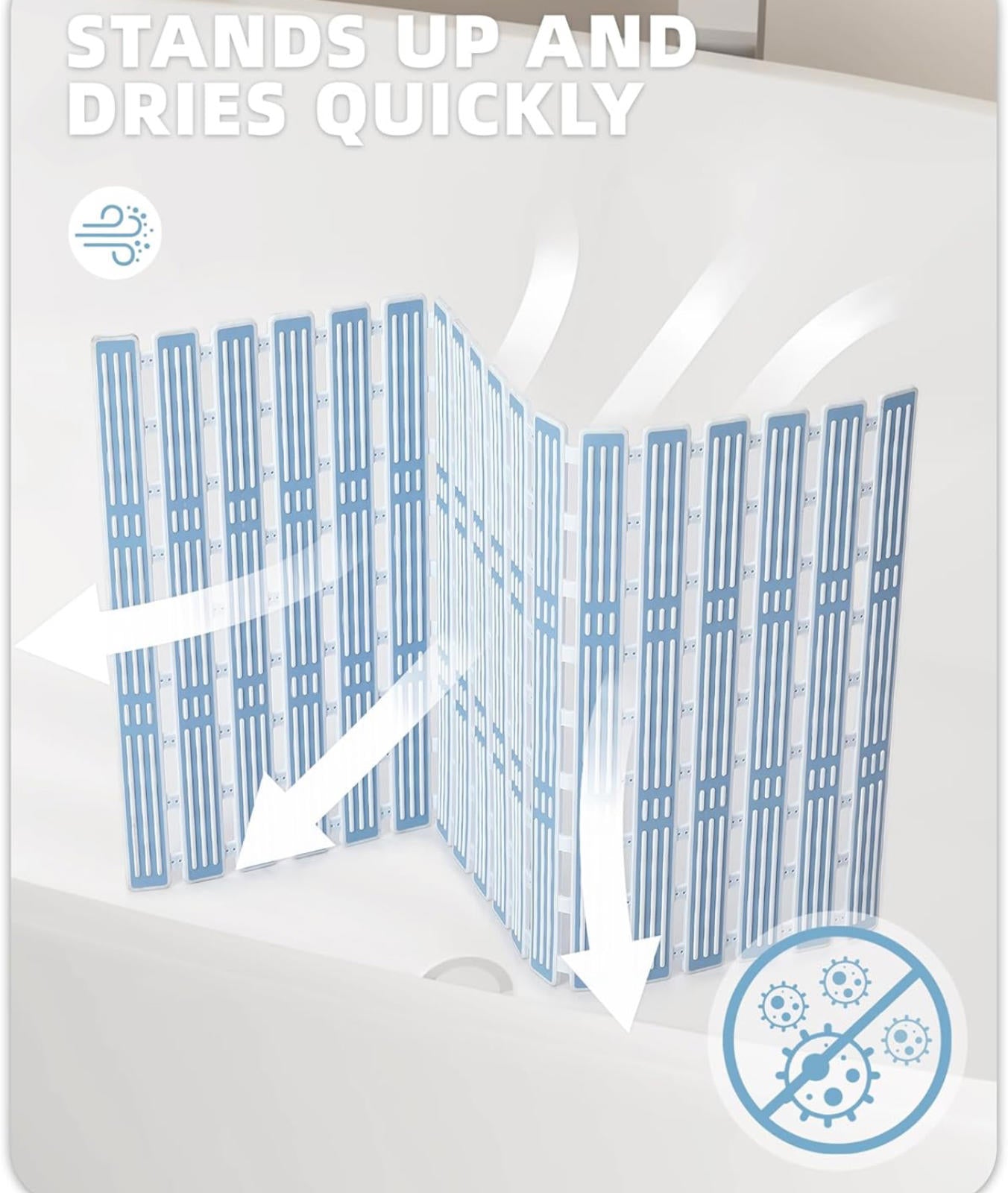 (MSRP $24.99) Color & Geometry 16”×36” Extra‑Long Non‑Slip Shower Mat