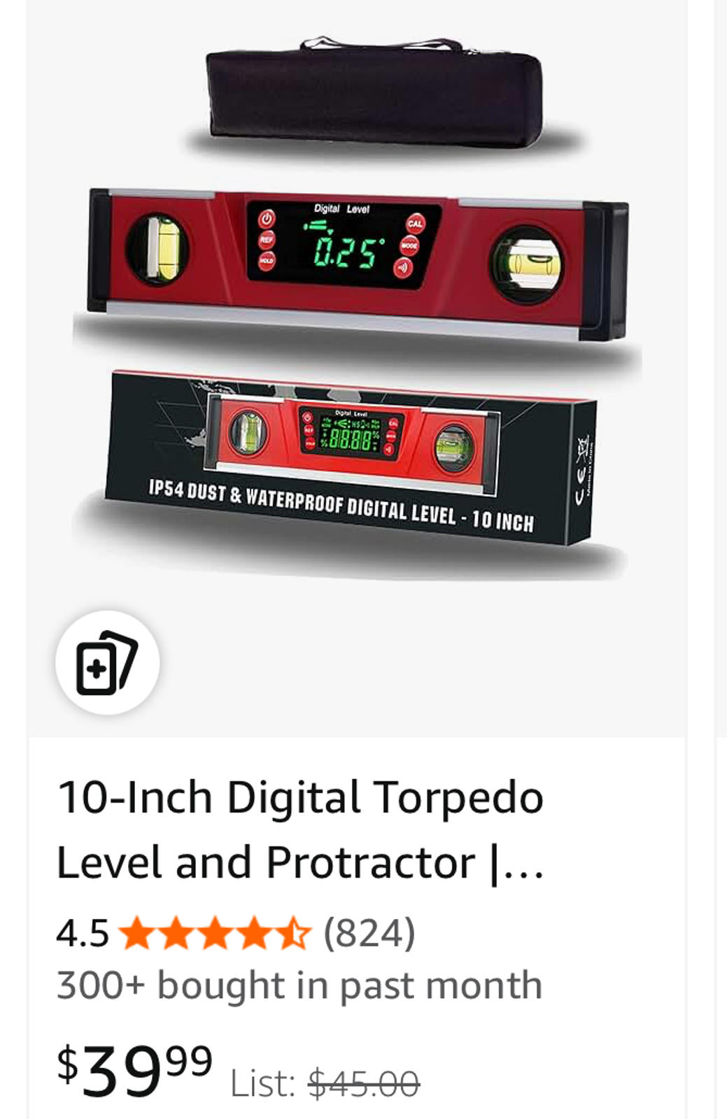 (MSRP $39.99) 10” Digital Torpedo Level – LED Display, IP54, Magnetic Base 🧰📐