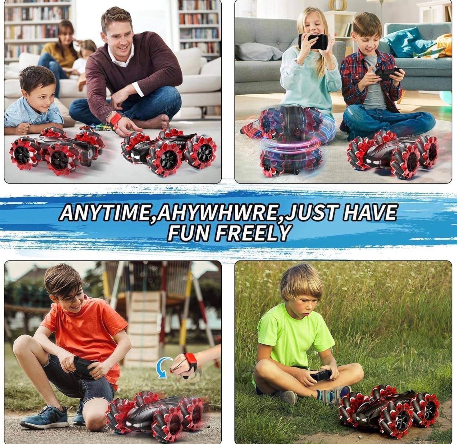 (NEW MSRP $29.99) RC Gesture Sensing 4WD Stunt Car, WristBand Control, 360° Flip