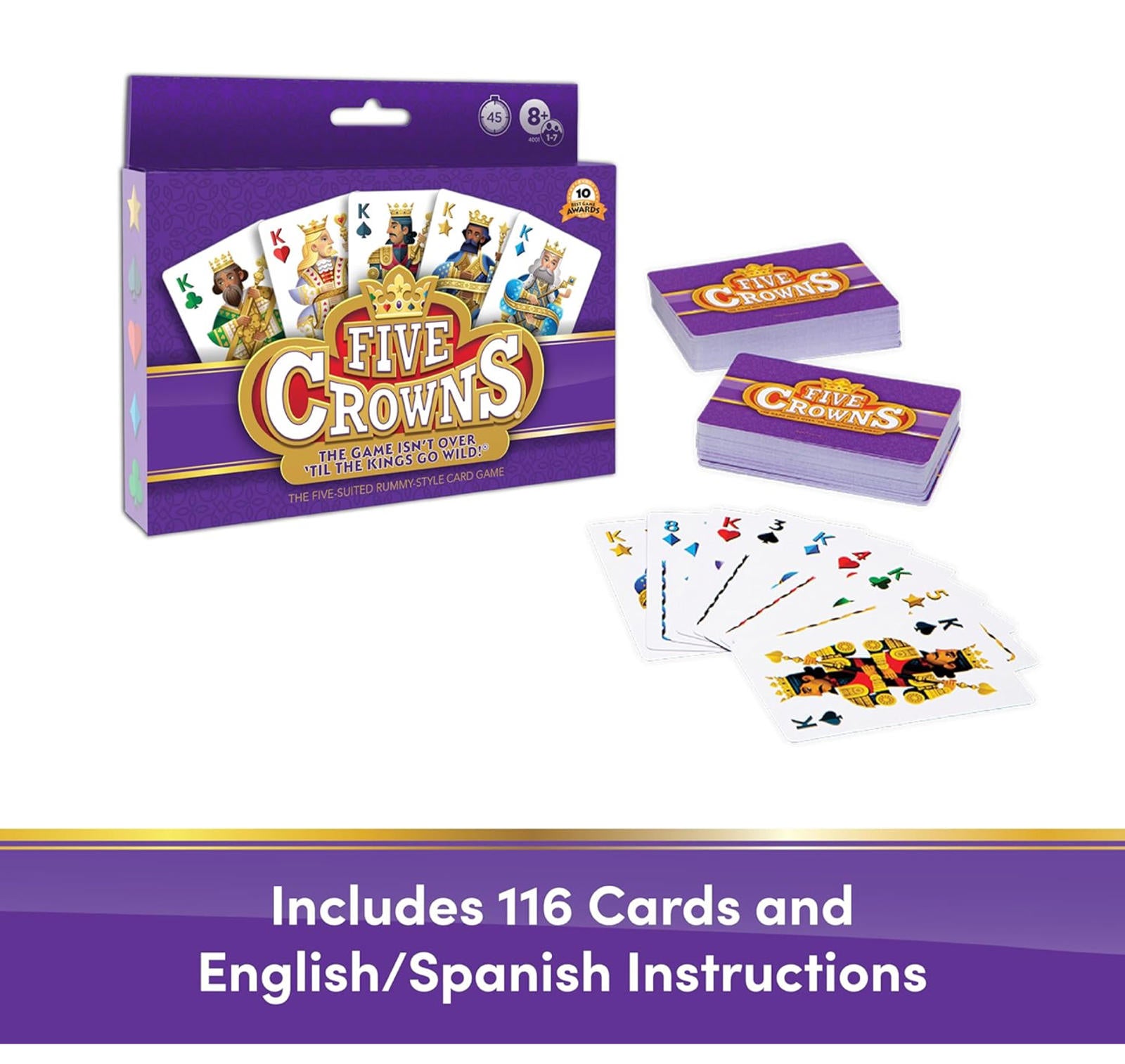 (MSRP $17.99) Five Crowns – 5‑Suited Rummy‑Style Card Game for Ages 8+
